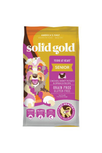 Solid Gold - Young at Heart Senior Dog Food with Real Chicken - Grain Free Dry Dog Food for Sensitive Stomachs - Antioxidant Rich Formula for Immune Support and Overall Health