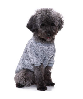CHBORLESS Pet Dog Classic Knitwear Sweater Warm Winter Puppy Pet Coat Soft Sweater Clothing for Small Dogs (M, Grey)