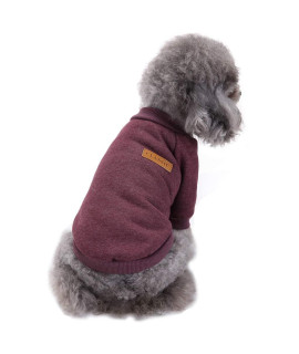 CHBORLESS Pet Dog Classic Knitwear Sweater Warm Winter Puppy Pet Coat Soft Sweater Clothing for Small Dogs (S, Khaki)