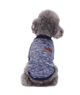 CHBORLESS Pet Dog Classic Knitwear Sweater Warm Winter Puppy Pet Coat Soft Sweater Clothing for Small Dogs (XS, Navy Blue)