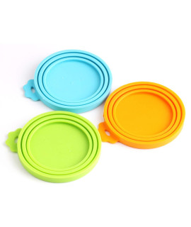 Comtim Pet Food Can Cover Silicone Can Lids for Dog and Cat Food(Universal Size,One fit 3 Standard Size Food Cans),Multi-colored