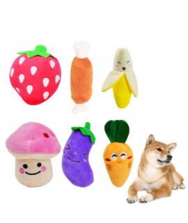 Emwel Small Dog Toys Squeaky Dog Toys Pets Squeaky Toy, 6 Pcs Plush Puppy Toys for Small Medium Dogs
