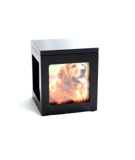 Heavenly Home Pet Keepsake Multiple Photo Cube Pet Urn for 1 to 4 Pictures Cremation Memorial for Pet Lovers Acrylic Glass Photo Protector Resting Place for Cat or Dog (90 Cubic Inches)