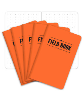 Elan Publishing company Field Notebook Pocket Journal - 35x55 - Orange - Dot graph Memo Book - Pack of 5