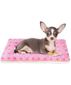 Mora Pets Dog Bed Crate Pad Ultra Soft Pet Bed with Cute Star Print Washable Crate Mat for Large Medium Small Dogs Reversible Fleece Dog Crate Kennel Mat Cat Bed Liner 21 x 12 inch Pink