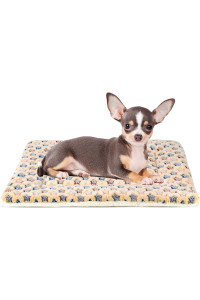 Mora Pets Dog Bed Crate Pad Ultra Soft Pet Bed with Cute Star Print Washable Crate Mat for Large Medium Small Dogs Reversible Fleece Dog Crate Kennel Mat Cat Bed Liner 21 x 12 inch Brown