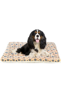 Mora Pets Dog Bed Crate Pad Ultra Soft Pet Bed with Cute Star Print Washable Crate Mat for Large Medium Small Dogs Reversible Fleece Dog Crate Kennel Mat Cat Bed Liner 29 x 21 inch Brown