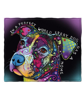 Dawhud Direct Colorful Dog Fleece Blanket for Bed, 50 x 60 Dean Russo II Dog Fleece Throw Blanket for Women, Men and Kids - Super Soft Plush Dog Blanket Throw Plush Blanket for Dog Lovers