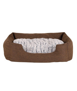 Dibea DB00741, Dog Bed (Melange Fabric), Cozy Dog Sofa, Anti-Slip (80 x 60 cm External Dimensions, Brown)