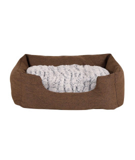 Dibea DB00740, Dog Bed (Melange Fabric), Cozy Dog Sofa, Anti-Slip (60 x 50 cm External Dimensions, Brown)