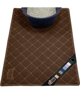 The Original Gorilla Grip 100% Waterproof Cat Litter Box Trapping Mat, Easy Clean, Textured Backing, Traps Mess for Cleaner Floors, Less Waste, Stays in Place for Cats, Soft on Paws, 32x32 Brown
