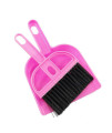 Pet Cage Broom Brush Dustpan Set - Small Cat Litter Sweeper for Pet Cage Clean and Car Keyboard Brush (Pink)