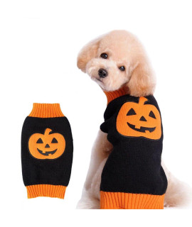 NACOCO Dog Sweater Pumpkin Pet Sweaters Halloween Holiday Party for Cat and Puppy (XS)