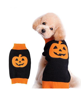 NACOCO Dog Sweater Pumpkin Pet Sweaters Halloween Holiday Party for Cat and Puppy (M)