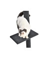 Cat Craft 4-Level Carpeted, Adjustable Floor to Ceiling Climbing & Perch Cat Tree, Extra Large (Fits 7.5-9 Feet Ceiling), Charcoal