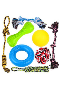 Youngever 8 Durable Dog Chew Toys, Puppy Toys, Dog Rope Toys Value Pack, Puppy Teething Toys for Small and Medium Dogs