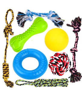 Youngever 8 Durable Dog Chew Toys, Puppy Toys, Dog Rope Toys Value Pack, Puppy Teething Toys for Small and Medium Dogs