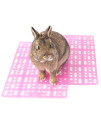 Niteangel 2 Pieces Rabbit Playpen Feet Mats for Cage, Comes with 4 Fixed Tabs (Pink)