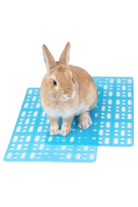 Niteangel 2 Pieces Rabbit Playpen Feet Mats for Cage, Comes with 4 Fixed Tabs (Blue)