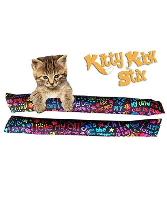 Kitty Kick Stix 15 Original Catnip Kicker Toy (Set of 2), Made in USA (Love My Cat)