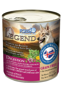Forza10 Legend Digestion Wet Dog Food, Icelandic Chicken and Lamb Meat Cubes, Canned Grain Free Dog Food, Sensitive Stomach Dog Food, 12 Pack Case (11 Ounce)