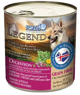 Forza10 Legend Digestion Wet Dog Food, Icelandic Chicken and Lamb Meat Cubes, Canned Grain Free Dog Food, Sensitive Stomach Dog Food, 12 Pack Case (11 Ounce)
