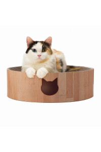 Necoichi Cozy Cat Scratcher Bowl, 100% Recycled Paper, Chemical-Free Materials, No.1 sellr in Japan! (Bowl (Oak), Regular)
