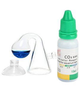 Yagote Co2 Drop Checker, Quickest Most Accurate Easiest to Use Glass Co2 Drop Checker for Aquarium Fish Tank with Solution (CO2 Checker with Solution)