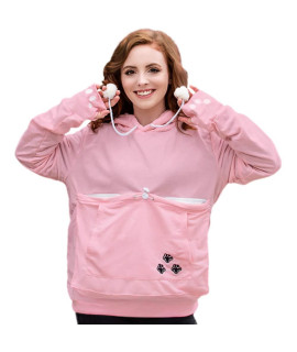 Kei Tomlison Unisex Big Pouch Hoodie Long Sleeve Pet Dog Holder carrier Sweatshirt, Pink, XX-Large