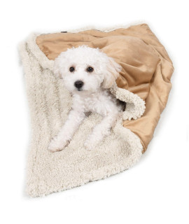 Kritter Planet Puppy Blanket, Super Soft Sherpa Dog Blankets and Throws Cat Fleece Sleeping Mat for Pet Small Animals 45x30 Latte
