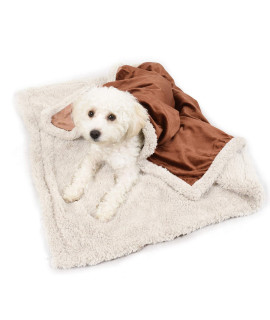 Kritter Planet Puppy Blanket, Super Soft Sherpa Dog Blankets and Throws Cat Fleece Sleeping Mat for Pet Small Animals 45x30 Brown
