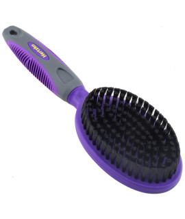 Hertzko Bristle Brush For Dogs and Cats with Long or Short Hair - Dense Bristles Remove Loose Hair from Top Coat, Removes Tangles, Dander, Dust, Trapped Dirt and Dead Undercoat (Single Sided)
