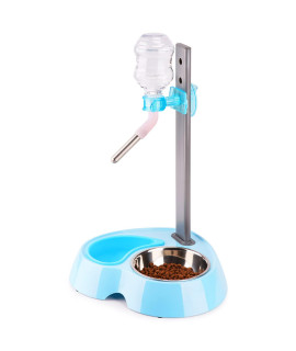 Super Design Multifunctional Automatic Feeders Dispenser - Portion Control Water Dispenser Bowl for Dogs & Cats, Mess Free, No More Dripping Beard Light Blue