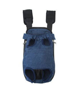 GEEPET Legs Out Front-Facing Dog Carrier Hands-Free Adjustable Pet Puppy Cat Backpack Carrier for Walking Hiking Bike and Motorcycle (Small, Denim Blue)