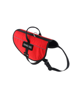 Petdogree Lightweight Reflective Red Service Dog Vest/Harness with Removable Patches (S).