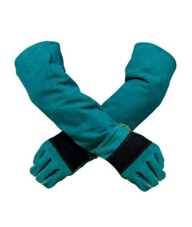 YBB Animal Handling Anti-bite/Scratch Gloves for Dog Cat Bird Parrot Pet (Green)