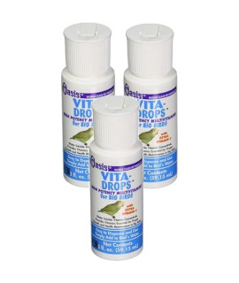 Oasis 3 Pack of Vita Drops for Big Birds 2 Ounces Each