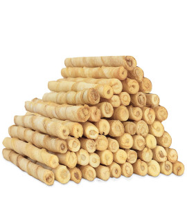 MON2SUN Dog Rawhide Twist Sticks Chicken Flavor 5 Inch Thin Sticks Rawhide Chews Dog Treats for Puppy and Small Dogs 60 Count