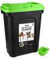 ASAB Dry Pet Food Storage container-Top Flip Bin Lid with Scoop-green-Large, std, Standard