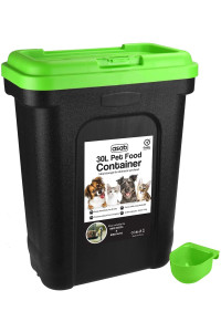 ASAB Dry Pet Food Storage container-Top Flip Bin Lid with Scoop-green-Large, std, Standard