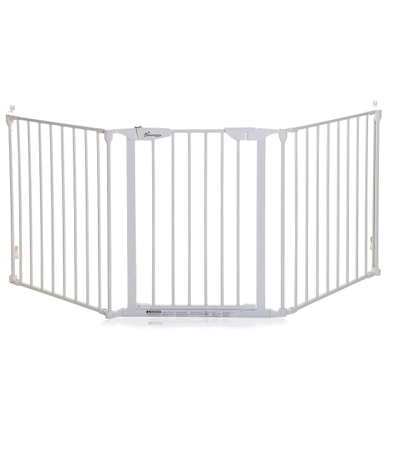 Dreambaby Newport Adapta Baby gate - Use at Top or Bottom of Stairs - for Straight, Angled or Irregular Shaped Openings (White)