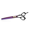 Purple Dragon Professional 7.0/8.0 inch Pet Grooming Hair Cutting Scissor and 6.75/8.0 inch Dog Chunker Shear - Japan 440C Stainless Steel for Pet Groomer or Family DIY Use (Chunker Scissor)