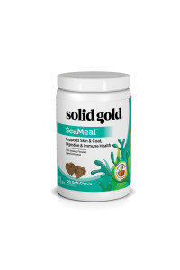 Solid Gold SeaMeal Multivitamin for Dogs - Grain Free Kelp Supplement - Digestive Enzymes for Dogs - Gut Health & Immune Support - Healthy Skin & Coat - Omega 3 & Superfood Soft Chews - 120 Count