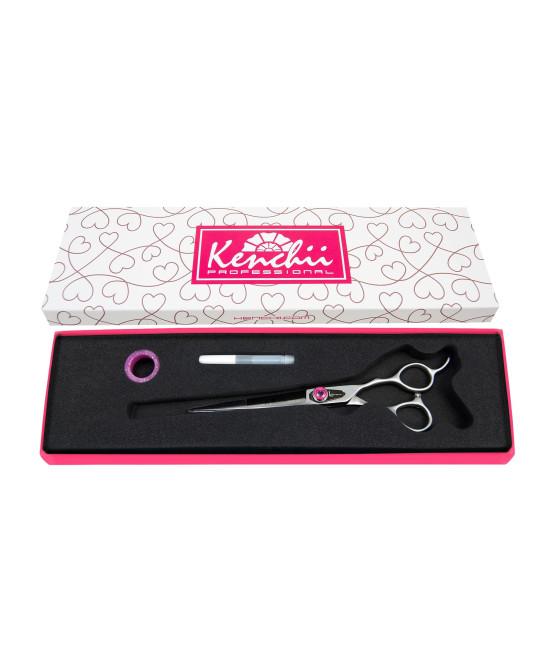Kenchii Dog Grooming Scissors 7 Inch Shears Straight Scissors for Dog Grooming Love Collection Dog Shears Pet Grooming Accessories Pet Hair Trimming Scissor