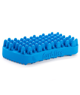 Furbliss Blue Dog, Cat & Pet Brush for Small Dogs, Cats and Pets with Short Hair, Grooming Bathing Massaging Deshedding Multi-Functional Wet or Dry Silicone Brush