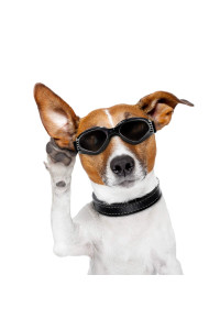 Vevins Dog Goggles Sunglasses for Middle & Large Dog, UV Protective Foldable Pet Sunglasses Adjustable Waterproof Eyewear(Black)