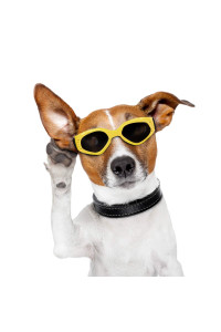 Vevins Dog Goggles Sunglasses for Middle & Large Dog, UV Protective Foldable Pet Sunglasses Adjustable Waterproof Eyewear(Yellow)