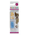 Kitty Caps Nail Caps for Cats Safe, Stylish & Humane Alternative to Declawing Stops Snags and Scratches, Large (13 lbs or greater), White with Orange & Clear with Blue Glitter, Model:FF9311