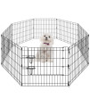 Pet Dog Playpen Foldable Puppy Exercise Pen Metal Portable Yard Fence for Small Dog & Travel Camping 8 Panel-24& 24'' (24x24)