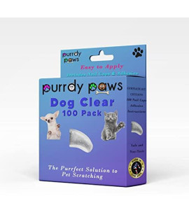 Purrdy Paws 100 Pack Soft Nail caps for Dog claws clear Jumbo